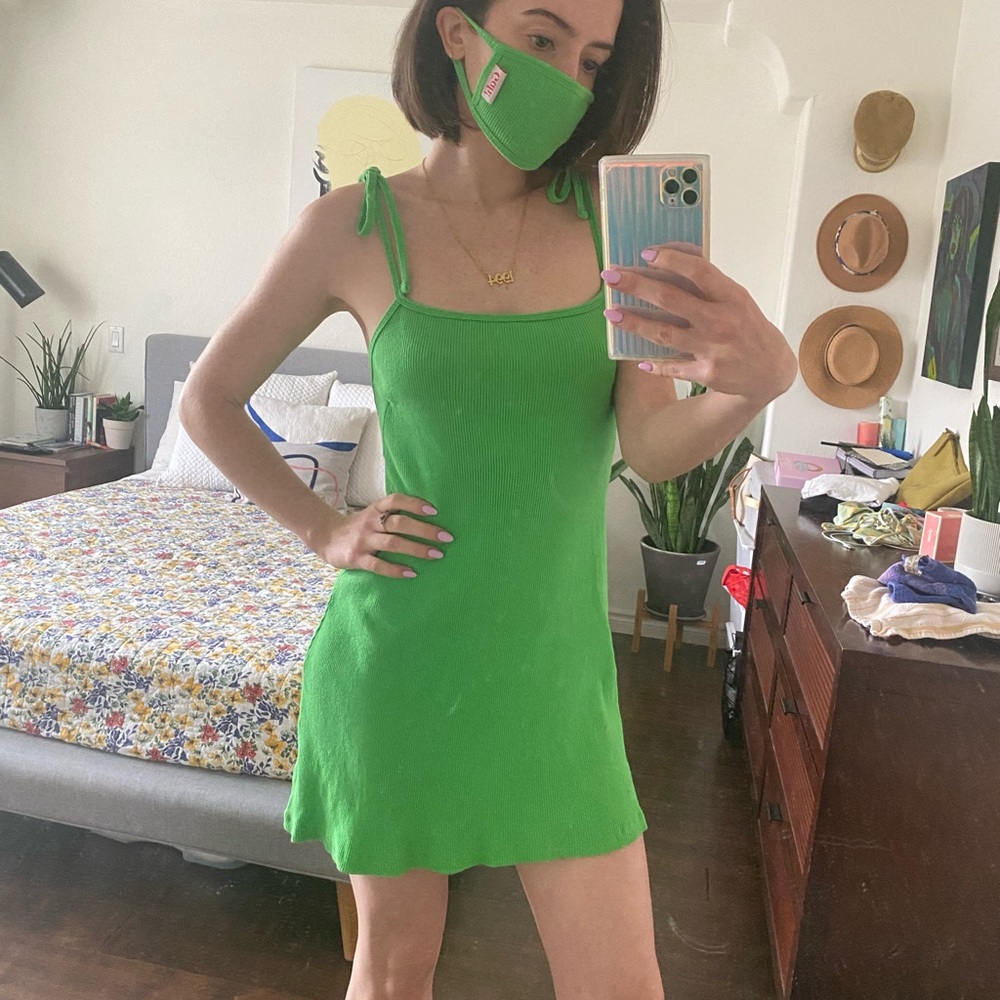 Lisa Says Gah Tori mini knit slip dress + mask